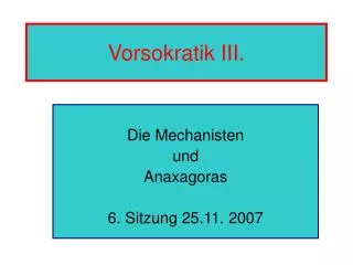 vorsokratik iii