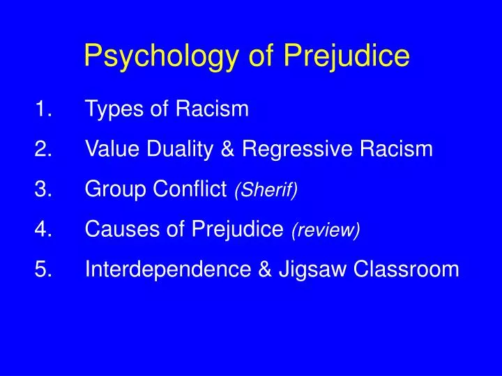 psychology of prejudice