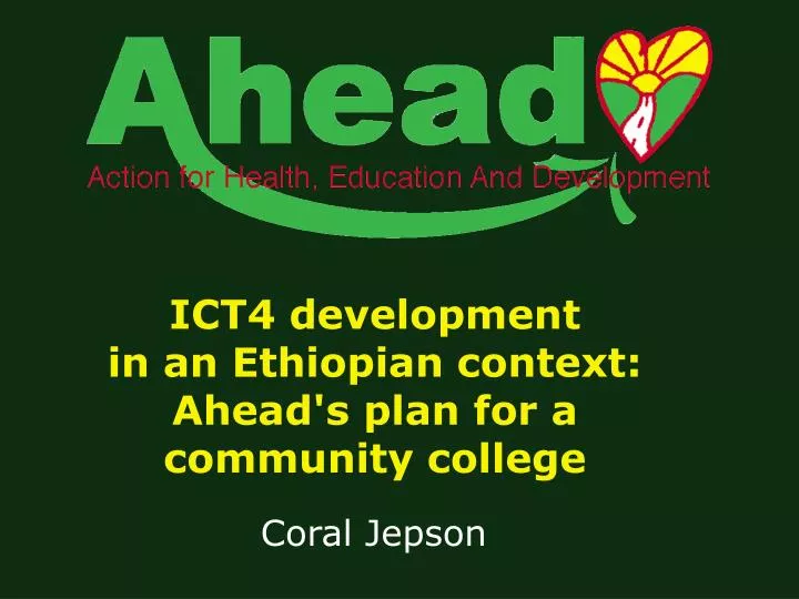 ict4 development in an ethiopian context ahead s plan for a community college