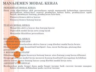 manajemen modal kerja