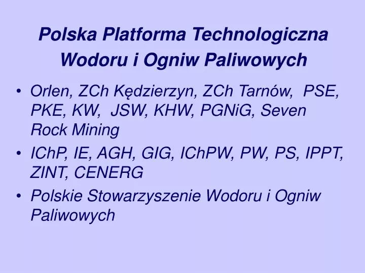 polska platforma technologiczna wodoru i ogniw paliwowych