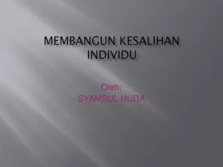 membangun kesalihan individu