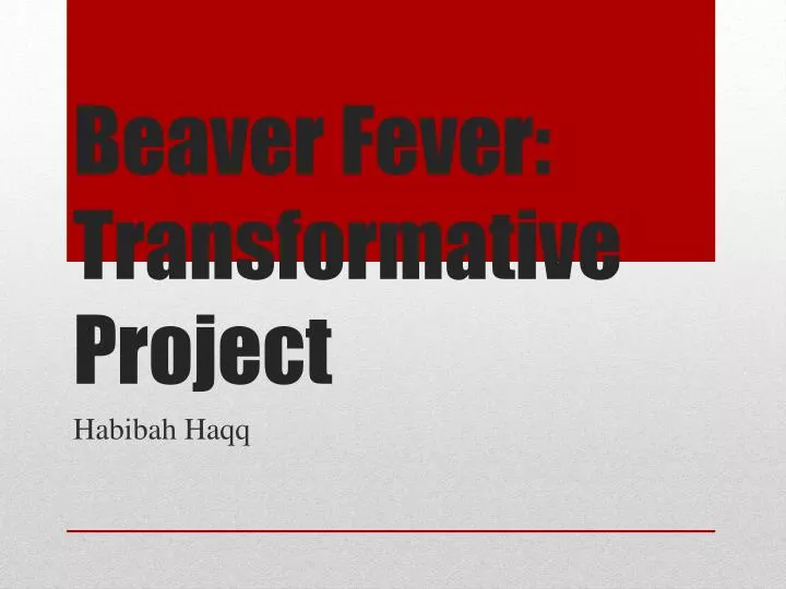 beaver fever transformative project