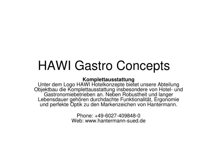hawi gastro concepts