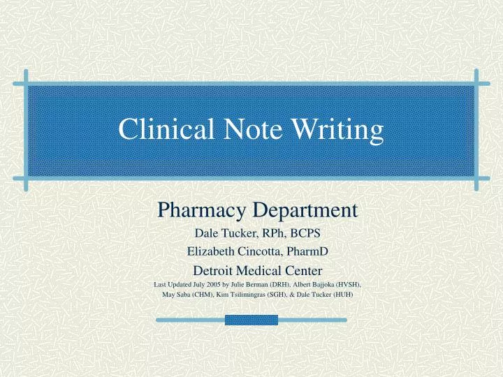 clinical note writing