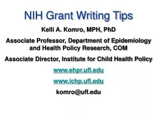 NIH Grant Writing Tips