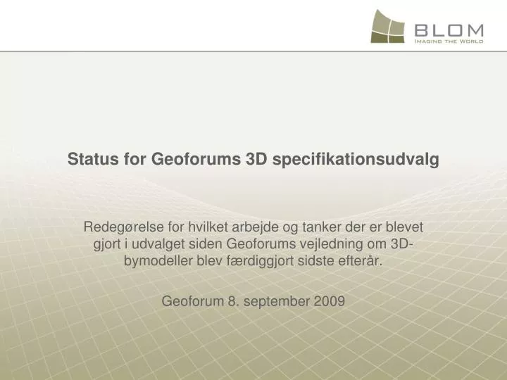 status for geoforums 3d specifikationsudvalg