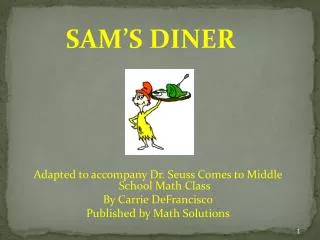 Adapted to accompany Dr. Seuss Comes to Middle School Math Class By Carrie DeFrancisco