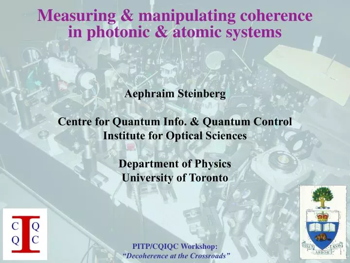 measuring manipulating coherence in photonic atomic systems