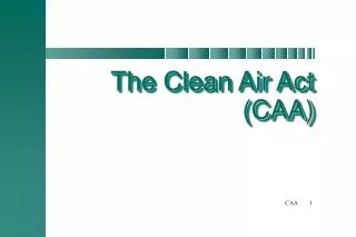 The Clean Air Act (CAA)