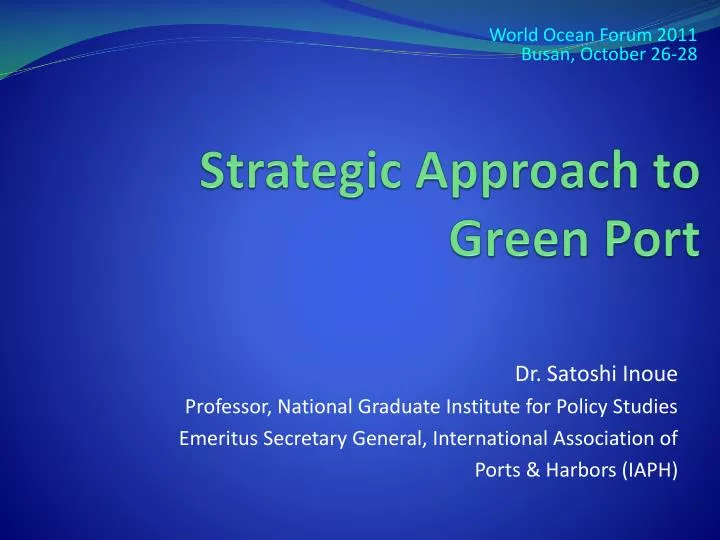 strategic approach to green port