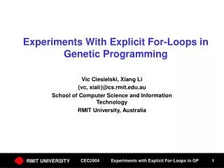 experiments with explicit for loops in genetic programming