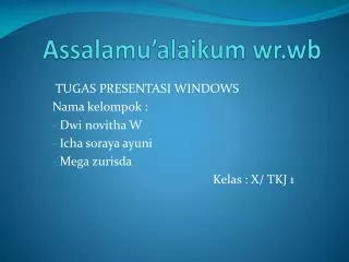 assalamu alaikum wr wb