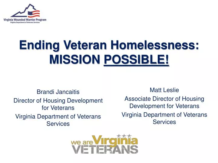 ending veteran homelessness mission possible