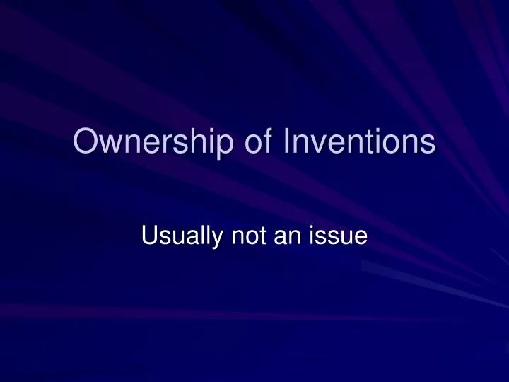 ownership of inventions