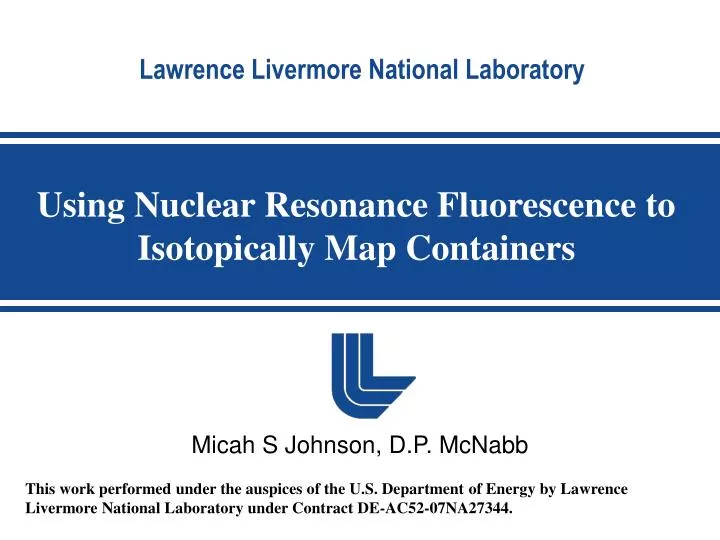 using nuclear resonance fluorescence to isotopically map containers