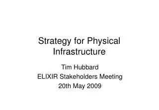 Strategy for Physical Infrastructure