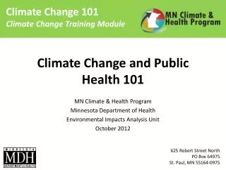 Climate Change and Public Health 101
