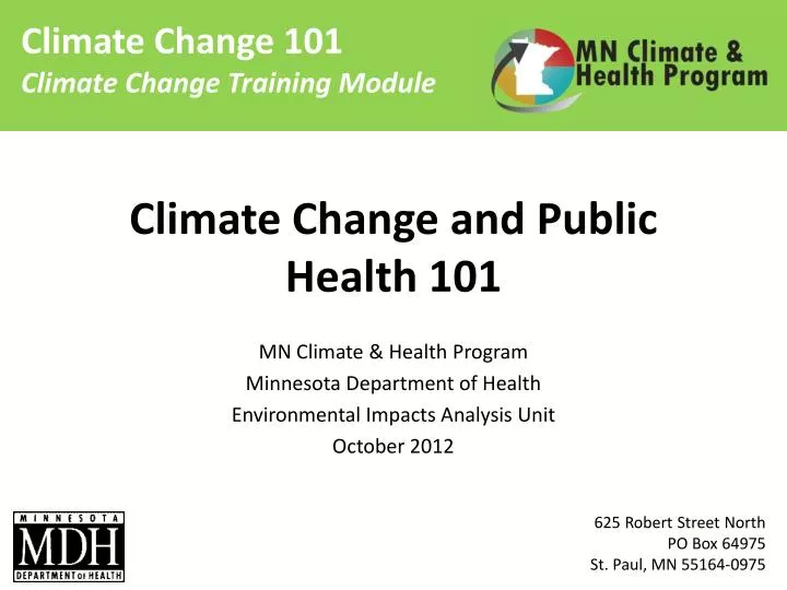 climate change and public health 101
