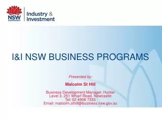 I&amp;I NSW BUSINESS PROGRAMS