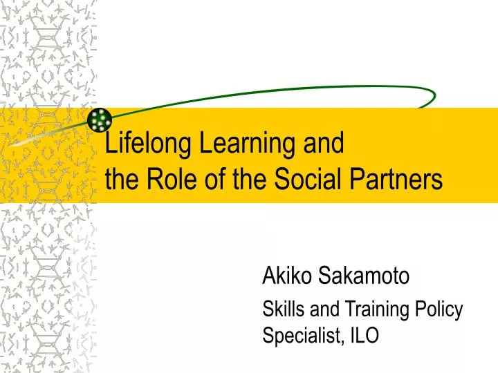 lifelong learning and the role of the social partners