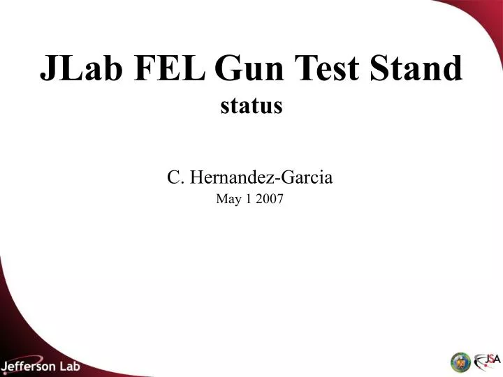 jlab fel gun test stand status