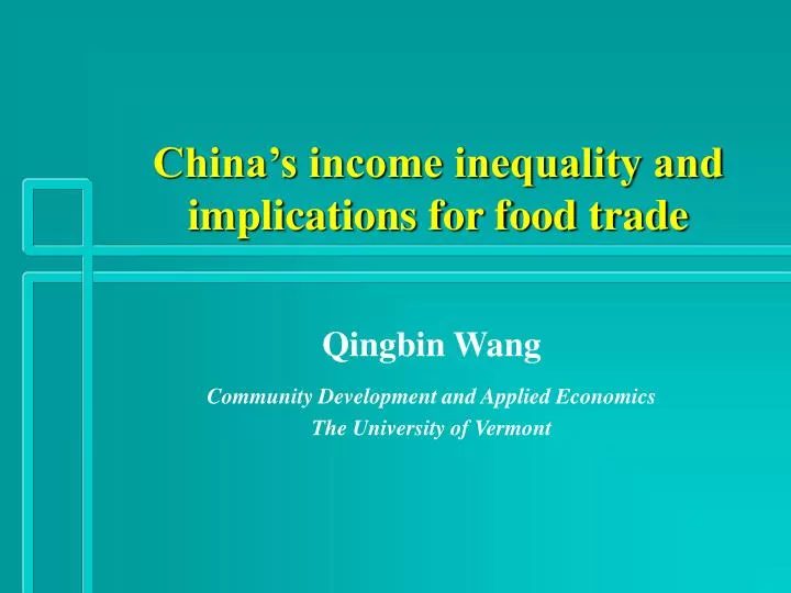 china s income inequality and implications for food trade