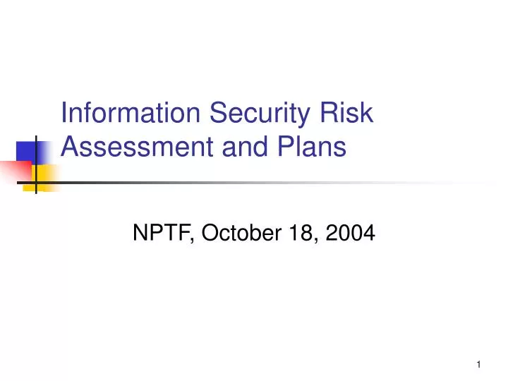 information security risk assessment and plans