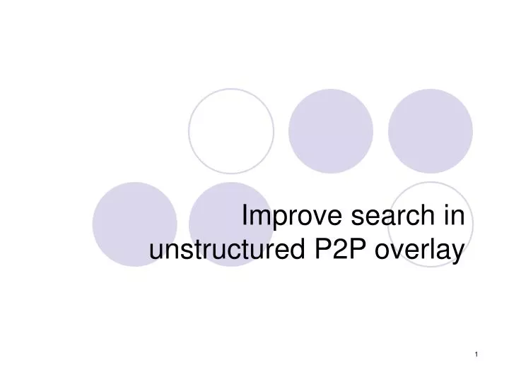 improve search in unstructured p2p overlay