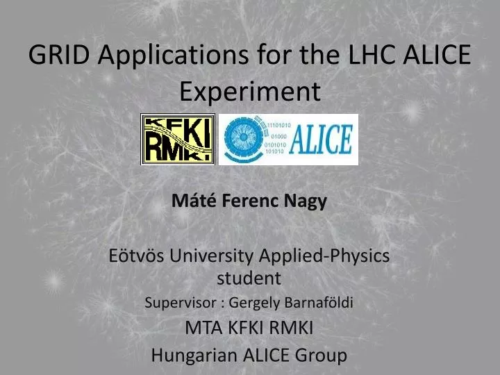 grid applications for the lhc alice experiment