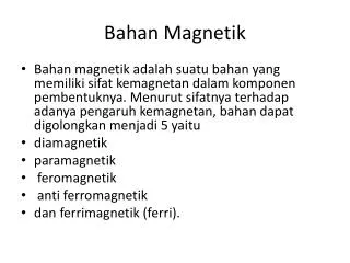 bahan magnetik