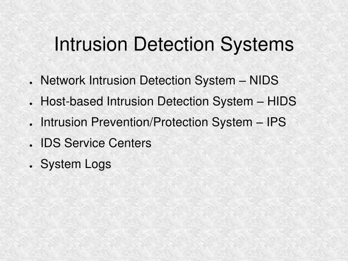 intrusion detection systems
