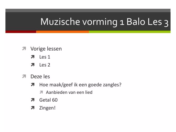 muzische vorming 1 balo les 3