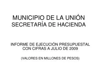 municipio de la uni n secretar a de hacienda