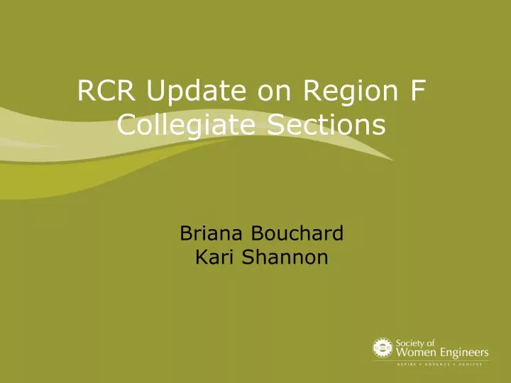 rcr update on region f collegiate sections