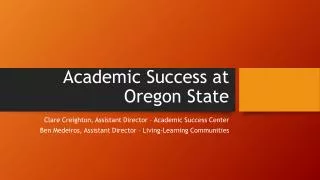 Academic Success at Oregon State