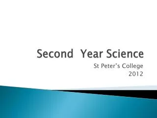 Second Year Science