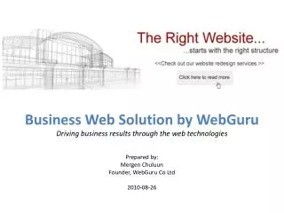 Business Web Solution by WebGuru Driving business results through the web technologies