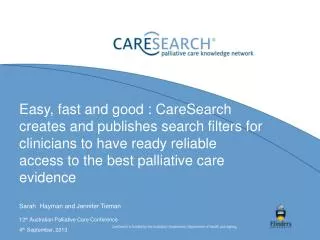 Complex palliative care environment: information needs for clinicians