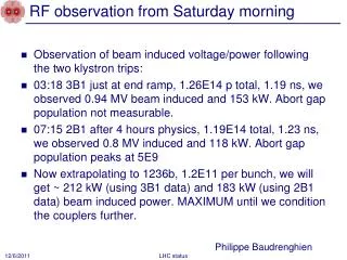 RF observation from Saturday morning