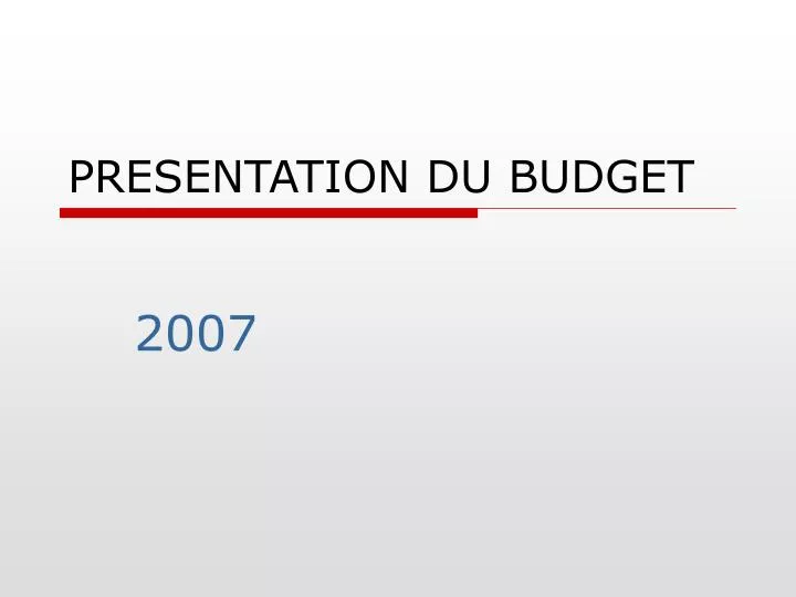 presentation du budget