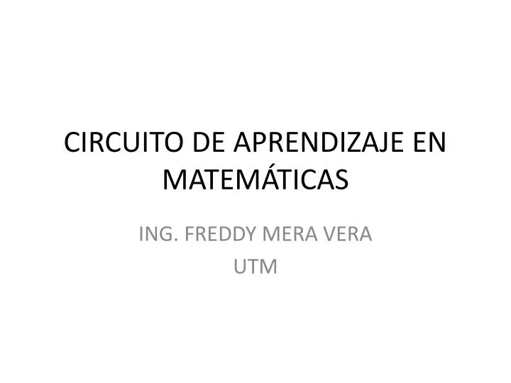 circuito de aprendizaje en matem ticas