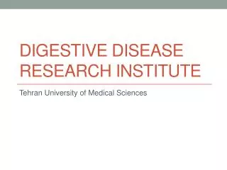 Digestive Disease Research Institute
