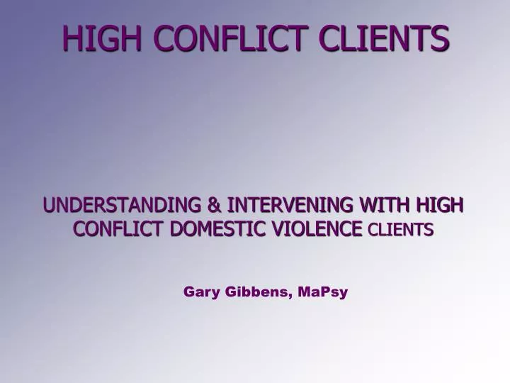 high conflict clients
