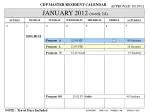 Approved Calendar for CDP Master Resident Programs - January to March 2012 - slide 1