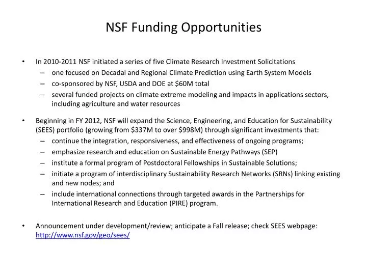 nsf funding opportunities