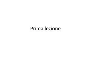 prima lezione