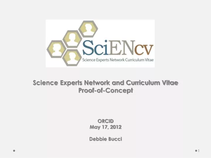 science experts network and curriculum vitae proof of concept orcid may 17 2012 debbie bucci
