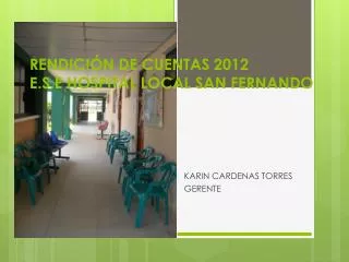 rendici n de cuentas 2012 e s e hospital local san fernando