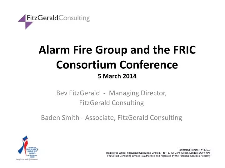 alarm fire group and the fric consortium conference 5 march 2014